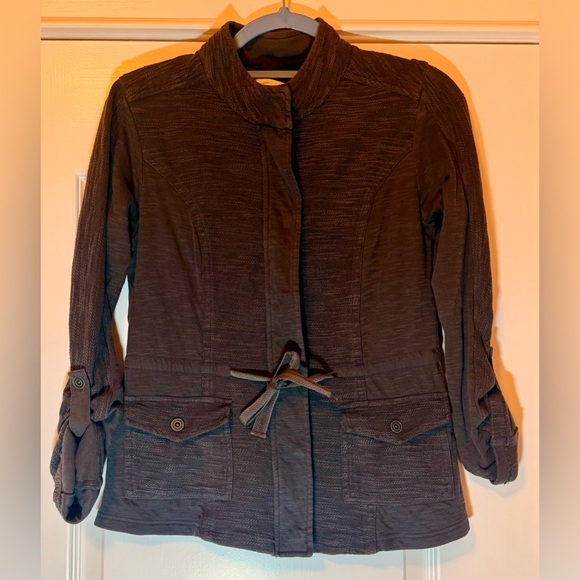 Anthro Saturday Sunday Dark Gray Black XS Charcoal Gray Jacket Knit Anorak - Picture 2 of 13